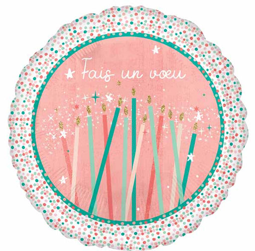 Fais un Vœu Cake 18-Inch Round Foil Balloon