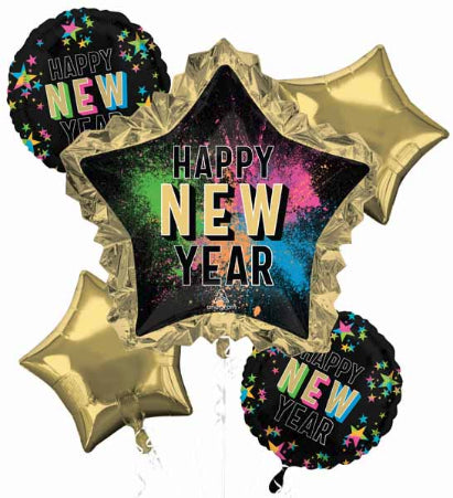 New Year Glow Foil Balloon Bouquet