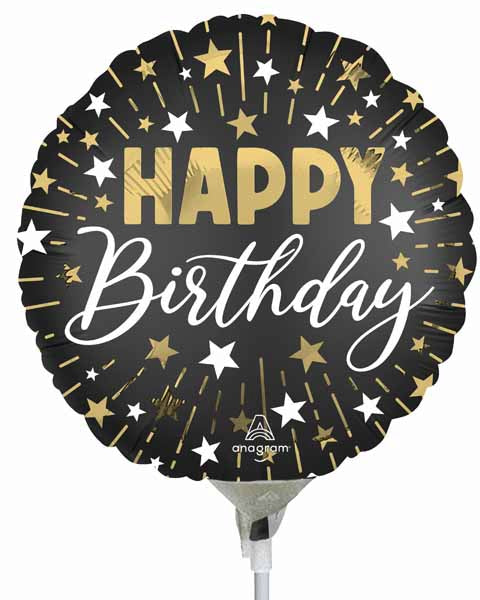 BLACK GOLD SILVR HBD 9" RND FOIL A15