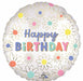 Satin Daisies Happy Birthday 18-Inch Round Foil Balloon