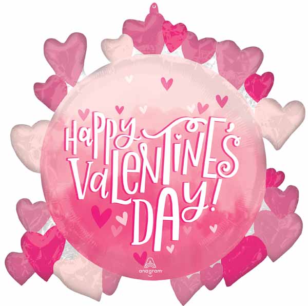 Happy Valentine's Day Pearl Shine 26-Inch Foil Balloon