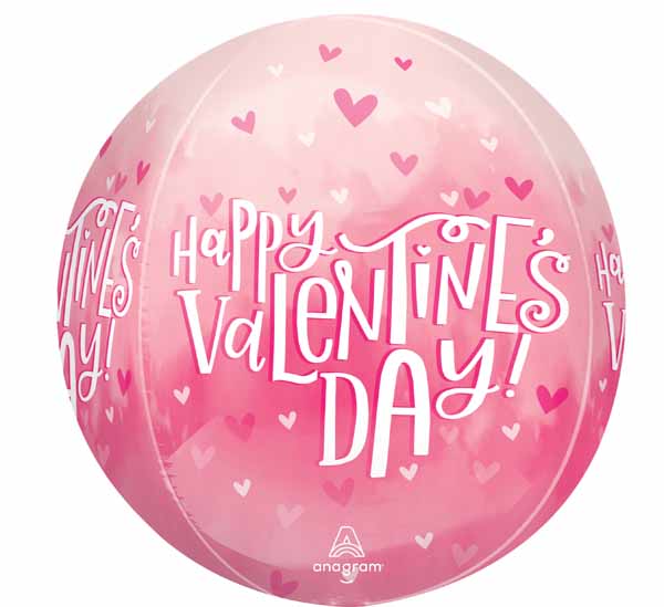 Happy Valentine's Day Pearl Shine 16-Inch Orbz Foil Balloon