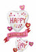 Botanical Traces Valentine's Day Foil Balloon, 49 Inch