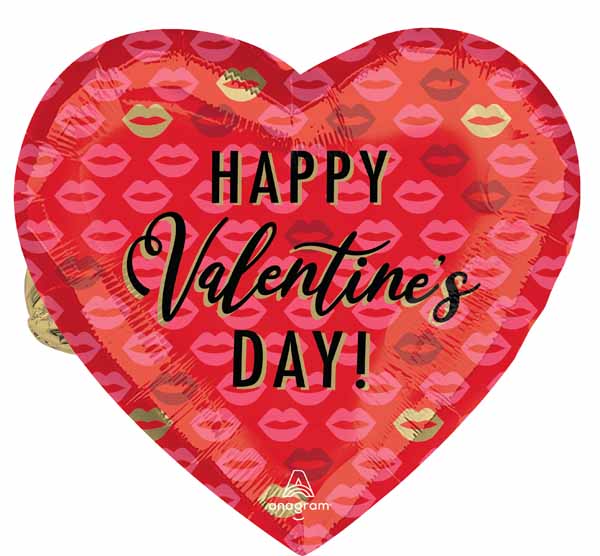 28-Inch Valentine's Day Kissy Lips Foil Balloon