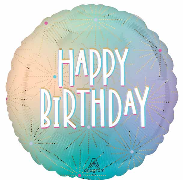 Pastel Dream Happy Birthday 18-Inch Round Foil Balloon