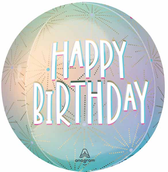 Pastel Dream Happy Birthday 16" Orbz Foil Balloon