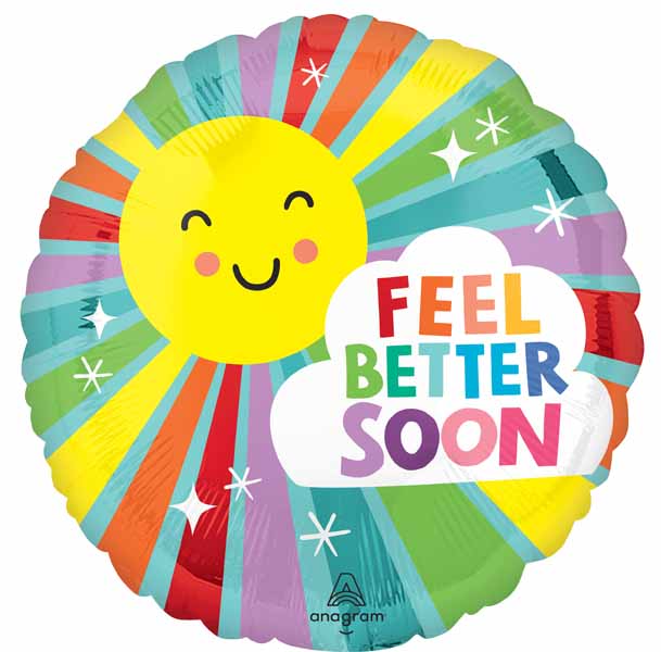Sunny Wish Get Well 18" Round Foil Balloon