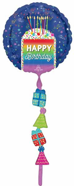 Rainbow Slice Happy Birthday 68" AirWalker Foil Balloon