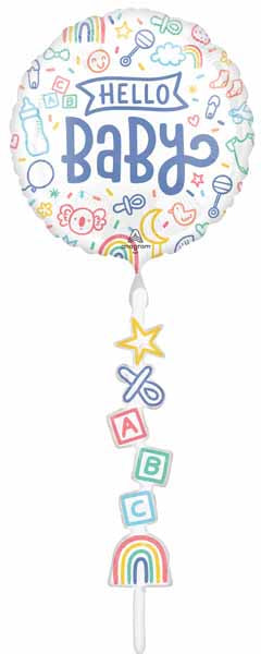 Sweet Hello Baby 67-Inch AirWalker Foil Balloon