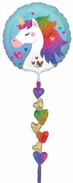 Rainbow Unicorn AirWalker Foil Balloon, 67 Inch
