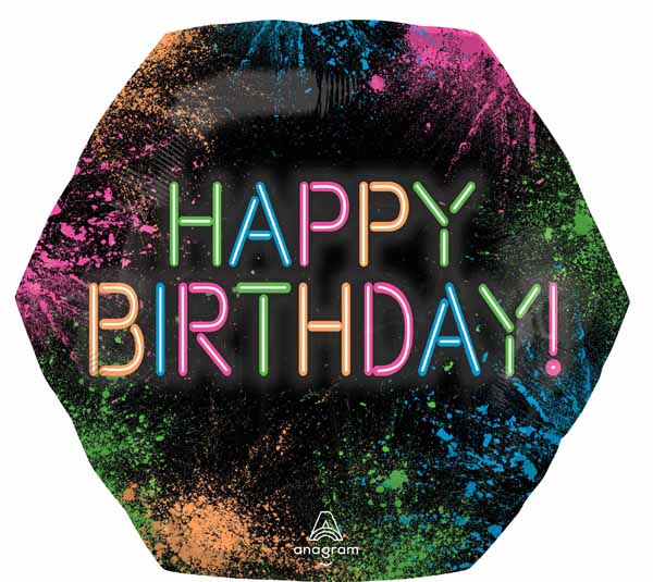 Let's Glow Crazy Happy Birthday 23-Inch Foil Balloon