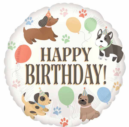 Pawsome Party Happy Birthday 28" Jumbo Round Foil Balloon