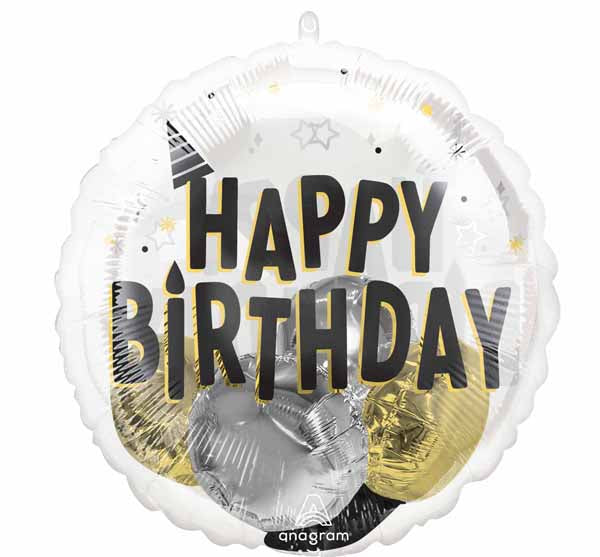 Birthday Party 20-Inch See-Through Insider Foil Balloon