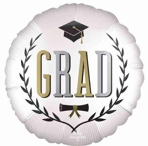 Caps Off Grad 18-Inch Round Foil Balloon
