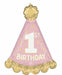 Miss 1st Birthday Party Hat Foil Balloon, 34 Inch