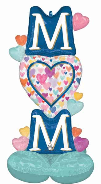 Mom Sprinkled Hearts 49-Inch AirLoonz Foil Balloon