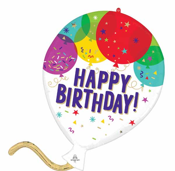 Birthday Balloons 26-Inch Shaped Foil Balloon