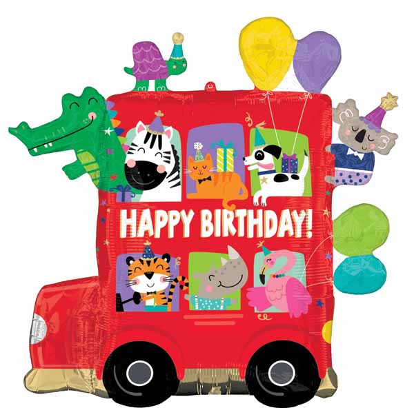 Party Bus Birthday 28" Shaped Foil Balloon