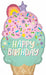 Ice Cream Party Happy Birthday Foil Balloon, 30 Inch
