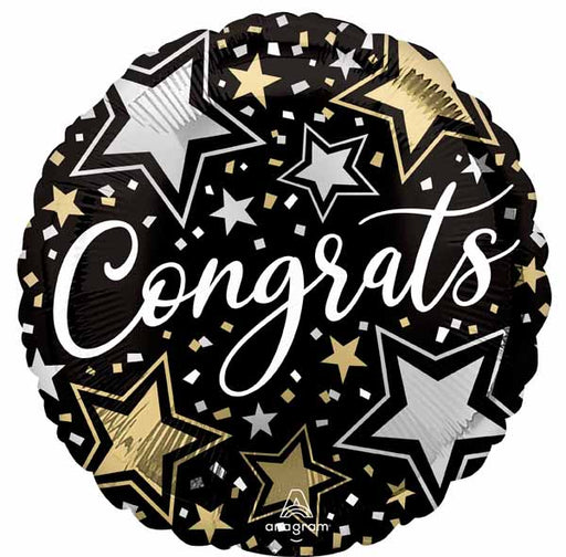 Congrats Stars 18-Inch Round Foil Balloon