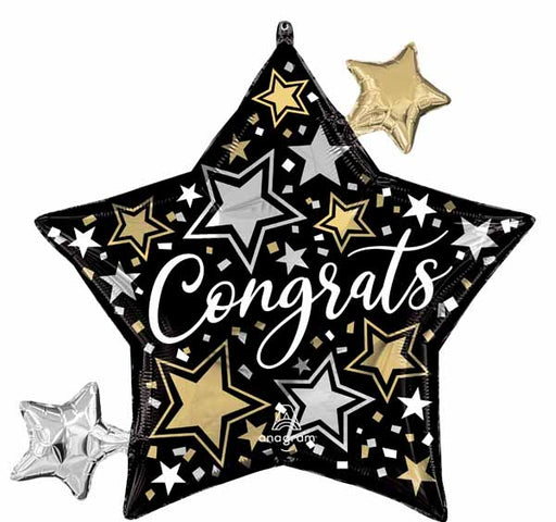 29-Inch Congrats Stars Foil Balloon