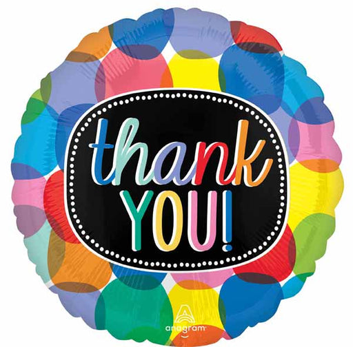 Bubbly Thank You 18-Inch Round Foil Balloon
