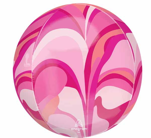 Pink Macro Marble 16" Orbz Foil Balloon