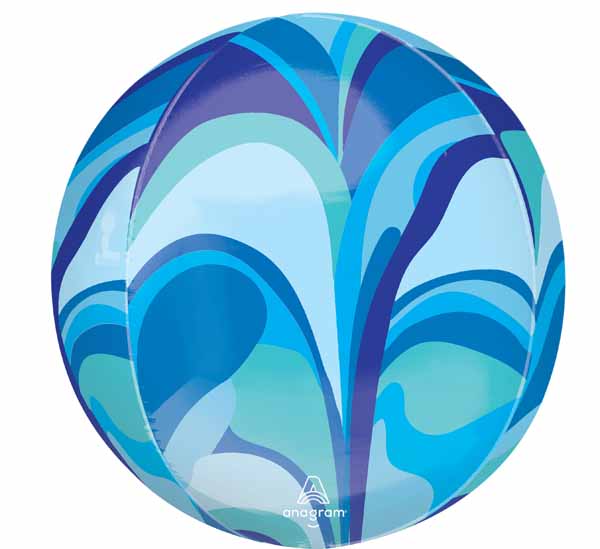 Blue Macro Marble 16" Orbz Foil Balloon
