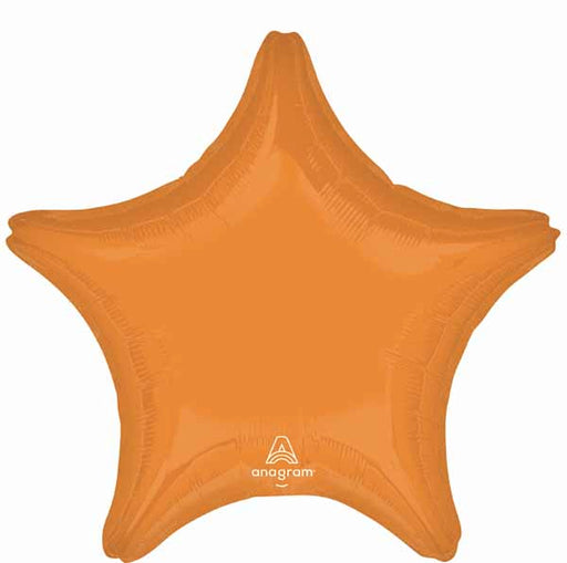 Vibrant Orange Star Foil Balloon, 19 Inch
