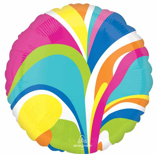 Vibrant Macro Marble 18-Inch Round Foil Balloon