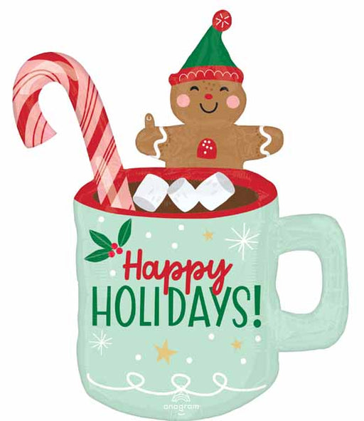 Holiday Christmas Mug 31-Inch Foil Balloon