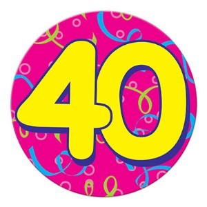 Jumbo 40th Birthday Button, 6 Inches