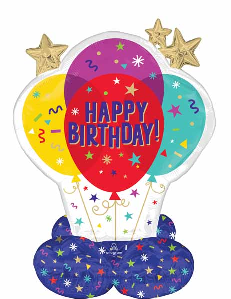 Happy Birthday Party Balloons 33" AirLoonz Junior Foil Balloon