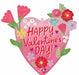 Sending Flowers Valentine's Day Shaped Foil Balloon, 28 Inch