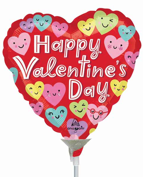 Happy Hearts Valentine's Day 9-Inch Heart Foil Balloon