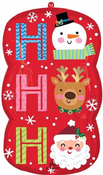 Ho Ho Ho 29-Inch Shaped Foil Christmas Balloon