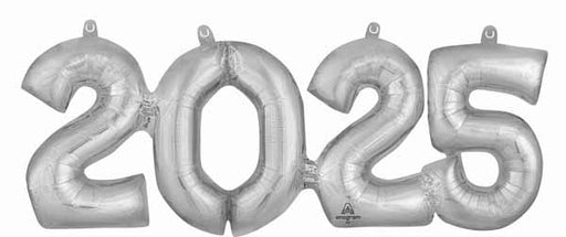 Silver 2025 Block Phrase Balloon