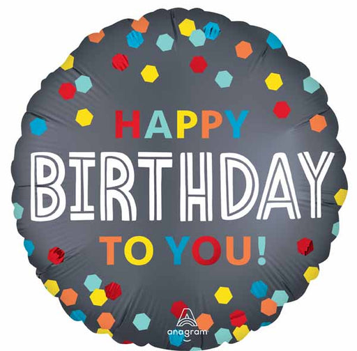 Confetti Happy Birthday to You 18" Foil Balloon