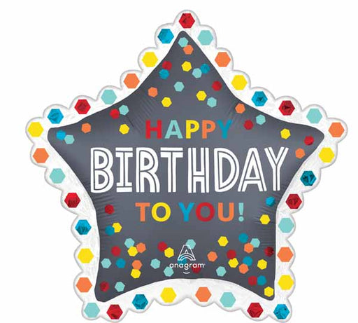 Confetti Happy Birthday to You 34-Inch Foil Balloon