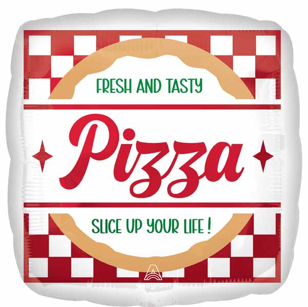 Pizza Party 18-Inch Square Foil Balloon