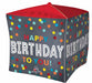 Confetti Happy Birthday to You 15" Cubez Foil Balloon