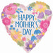 Happy Mother's Day Botanical Lines 18" Heart Foil Balloon