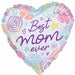 Best Mom Scribbles 18" Heart Foil Balloon