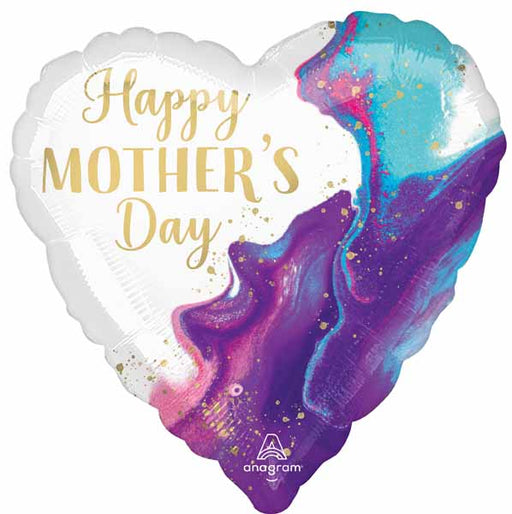 Happy Mother's Day Alluring Marble 18" Heart Foil Balloon