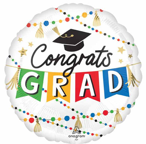 Congrats Grad Party 18" Round Foil Balloon