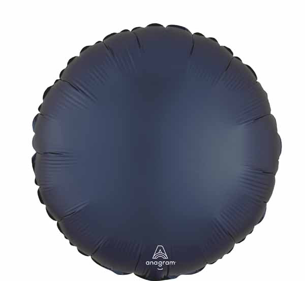 True Navy Satin Round Foil Balloon, 18 Inch