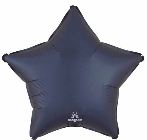 True Navy Satin Star Foil Balloon, 18 Inch