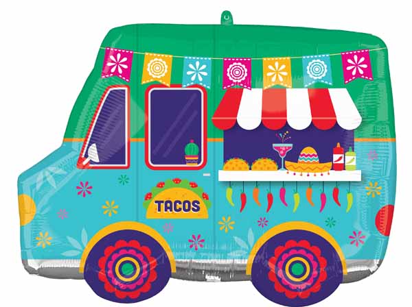Fiesta Taco Truck 26" Shaped Foil Balloon