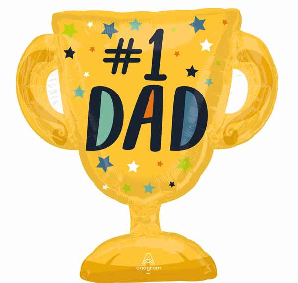 Number 1 Dad Trophy 27-Inch Foil Balloon