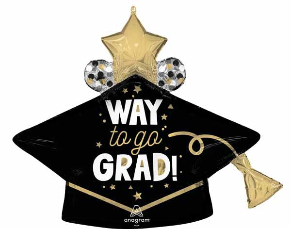 Way to Go Grad Cap 33-Inch Foil Balloon